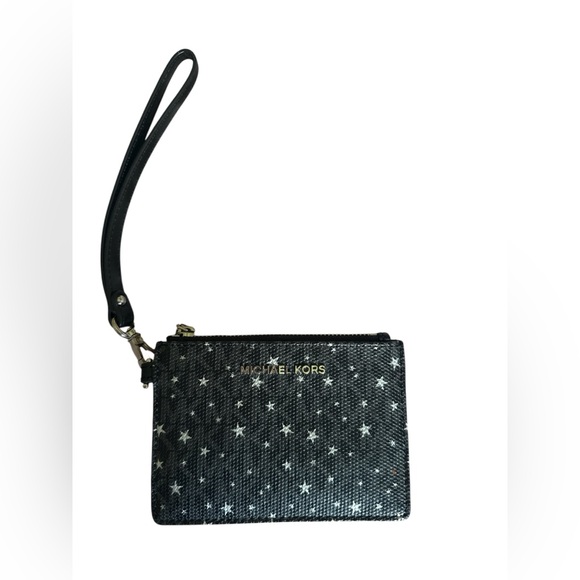 Michael Kors Star Patterned Black Wristlet - Picture 1 of 3